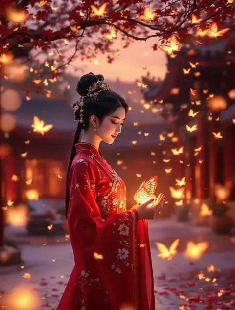 《首辅娇娘》短剧封面，灯笼映照的古宅长廊与汉服身影